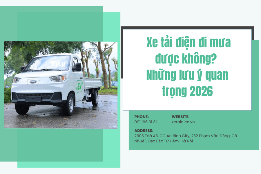 Xe tải điện đi được khi mưa