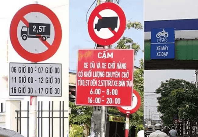 Đường cấm xe tải được áp dụng dưới nhiều hình thức 